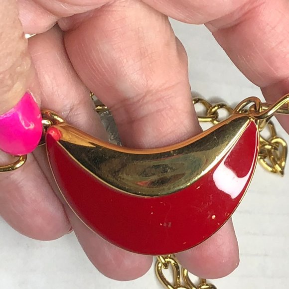 Vintage Retro Monet Goldtone Pink Necklace - Picture 4 of 7